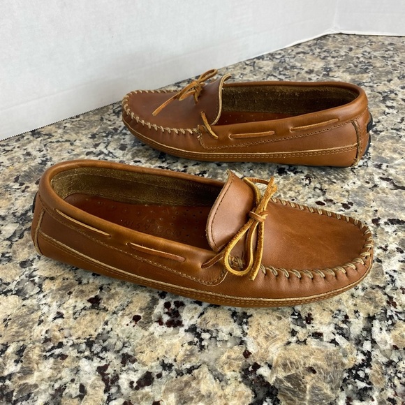 Minnetonka Men's Essential Driver  Moccasin Chestnut 7 - Picture 7 of 10